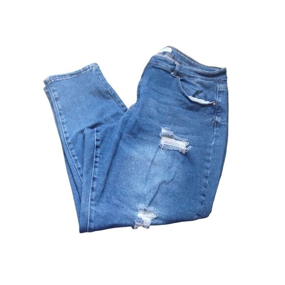 Women's Wax Jean Collection Distressed Denim Dark Wash Size 20 - Picture 7 of 16